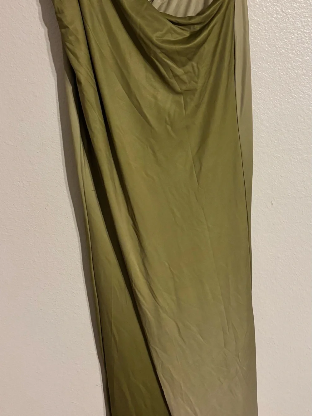 Meshki Bronwyn Halter Crop Top & Ruched Maxi Skirt Set in Ombré Vintage Olive